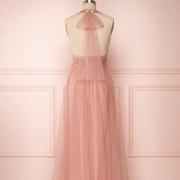 Elegant Backless Pink Dress - Picture 11 of 16